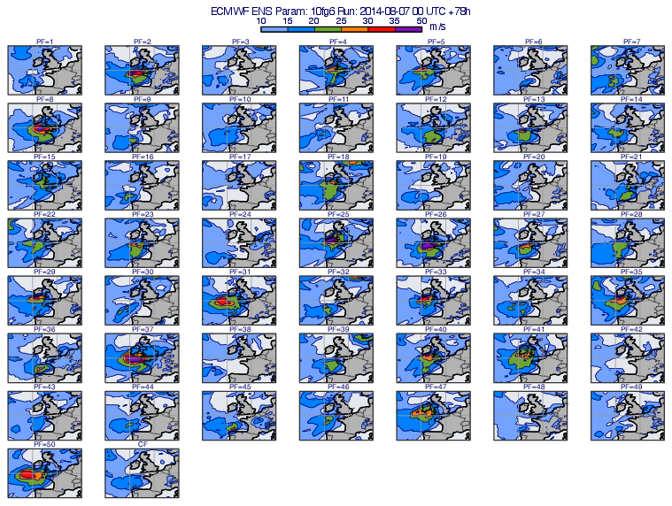 GRIB - ENS Stamp Map with Shared Legend and Title