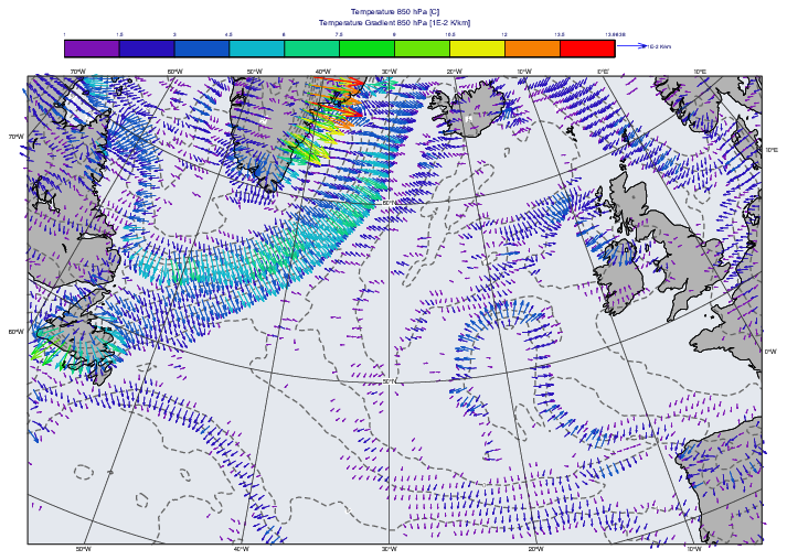 GRIB - Temperature Gradient Vectors
