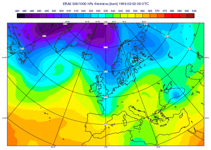 GRIB - 500/1000 hPa Thickness