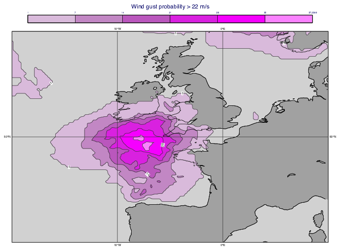GRIB - ENS Windgust Probability