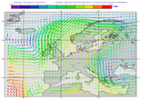 GRIB - Wind Coloured by Temperature